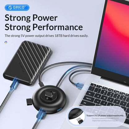 [CLEARANCE] ORICO 4-IN-1 USB HUB 5GBPS (0.3M,1.8M) USB-A Cable with SD/TF Card Reader & 3-Port USB 3.0 | Windows, Linux & macOS Support | for PCs, Computer Desktops & Laptops | USB Hubs & Docking Stations | YX5-U3