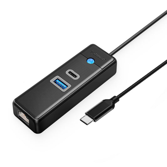 ORICO 0.15m / 1.8m 4-in-1 USB 3.0 Type C Data Hub with 5Gbps USB-C 3.0 Input, 1000Mbps Ethernet, 5Gbps USB-A 3.0 Output for Windows 8/10, macOS, Linux | PWCUR-C3-015