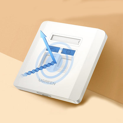 [CLEARANCE] UGREEN Dual Port Network and Telephone Wall Plate LAN / RJ45 / RJ11 Female to Female Keystone Wall Coupler Plate | 80182