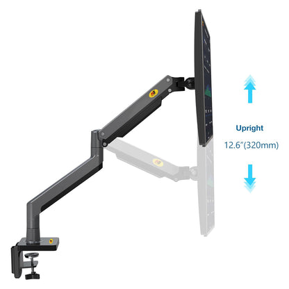 North Bayou G45 Full Swivel Desktop 22-40" Monitor Arm Stand w/ Gas Spring, C-Clamp & Grommet Mount