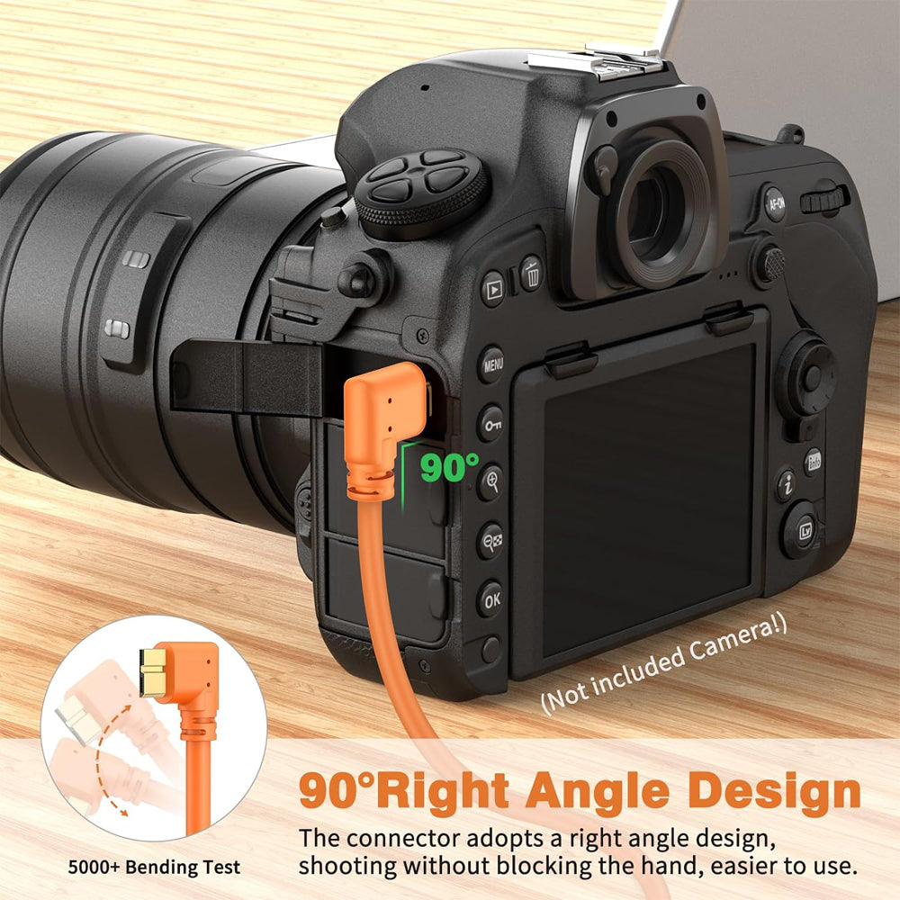 PXEL Tether USB Type-C to Right Angle Micro B Male to Male Gold