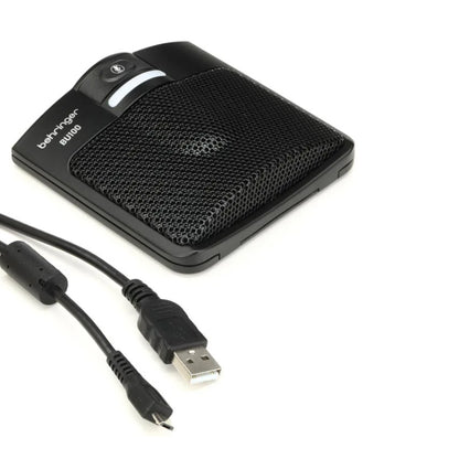 Behringer BU100 USB 2.0 Boundary Electret Condenser Microphone for Dedicated Vocal Applications with Semi-Cardioid Pattern, Built-in 3.5mm Headphone Port, Onboard Mic Mute Switch with LED Indicator, 50Hz to 18kHz Frequency Response
