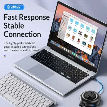 [CLEARANCE] ORICO 4-IN-1 USB HUB 5GBPS (0.3M,1.8M) USB-A Cable with SD/TF Card Reader & 3-Port USB 3.0 | Windows, Linux & macOS Support | for PCs, Computer Desktops & Laptops | USB Hubs & Docking Stations | YX5-U3