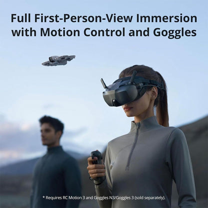 DJI Neo Standard (Single Battery) / Fly More Combo (3-Battery) 4K 30fps 22GB FPV Immersive Drone with Goggles N3 & RC Motion 3 Control, 18 Minutes Max Flight Time, Palm Takeoff / Landing, RTH, QuickShots, Subject Tracking