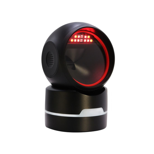 Logicowl OJ-MP6800 Adjustable Hands-Free High-Speed LED Desktop 1D/2D Barcode and QR Code Scanner, with 1600 Optical Resolution, RJ45 to USB Connection, 1GHz Processor, and IR Precise Sensor Up to 15cm Max Distance