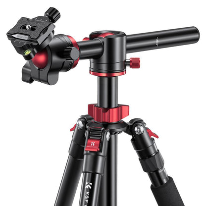 K&F Concept KF09 Series 2-in-1 Aluminum Multifunctional Camera Tripod Monopod Detachable 67 inches/1.7m Transverse Center with Inverted & Overhead Shooting, 12kg Load, Twist Lock, 32mm Metal Ball Head for DSLR Canon Nikon Sony | KF09-085V