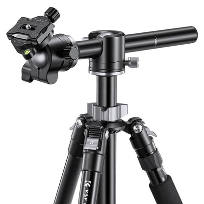K&F Concept KF09 Series 2-in-1 Aluminum Multifunctional Camera Tripod Monopod Detachable 67 inches/1.7m Transverse Center with Inverted & Overhead Shooting, 12kg Load, Twist Lock, 32mm Metal Ball Head for DSLR Canon Nikon Sony | KF09-085V