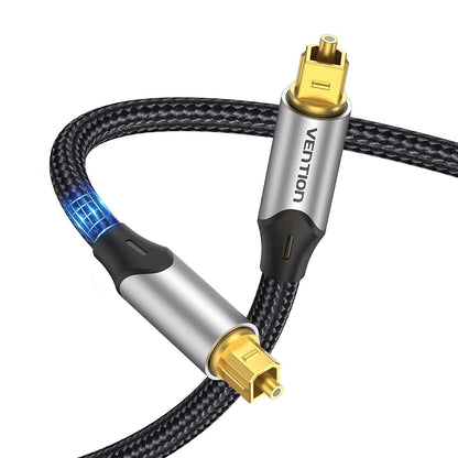 [CLEARANCE] Vention (5 Meterss) Digital Toslink Optical Fiber Audio Extension Cable Aluminum Alloy Type PVC Gold-Plated for TV, PS4, PlayStation, Xbox, PC, Gaming, Camera, Printer | BAVBJ
