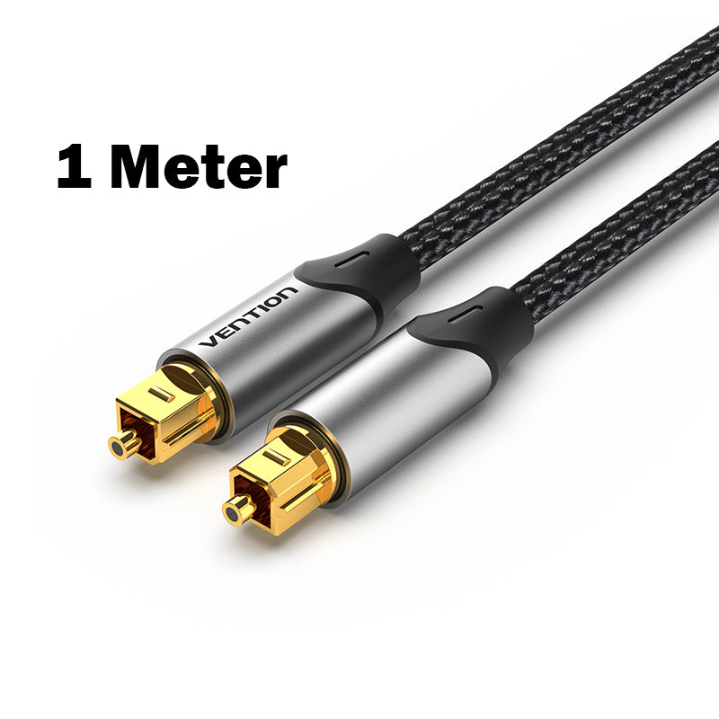 Vention (1m - 15m) Digital Toslink Optical Fiber Audio Extension Cable Aluminum Alloy Type PVC Gold-Plated for TV, PS4, PlayStation, Xbox, PC, Gaming, Camera, Printer | BAVB Series