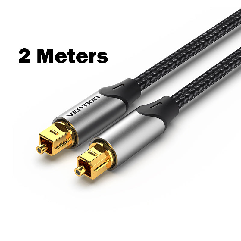 Vention (1m - 15m) Digital Toslink Optical Fiber Audio Extension Cable Aluminum Alloy Type PVC Gold-Plated for TV, PS4, PlayStation, Xbox, PC, Gaming, Camera, Printer | BAVB Series