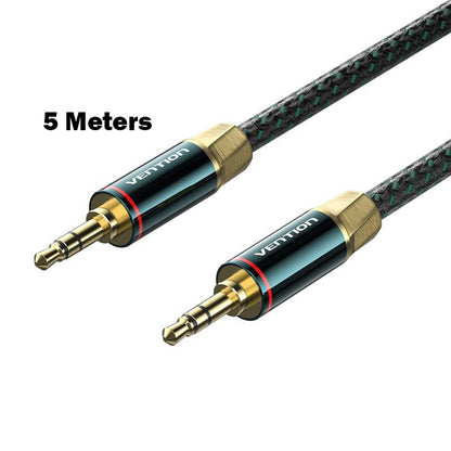 Vention (8 Meters) TRS 3.5mm Male to Male Audio Extension Cable Cotton Braided Green Copper Type Gold-Plated Hi-Fi Video Stereo Music for Smartphones, Car, Speaker, Headset | BAYGK
