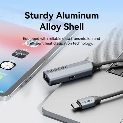 Vention USB-A 3.2 Gen 2 Female to USB C Male Adapter with 100W PD Fast Charging, 10Gbps High-Speed Data Transfer, Aluminum Alloy Shell and PVC Jacket for Smartphone, Laptop, Tablet - Windows, macOS, Linux & Android