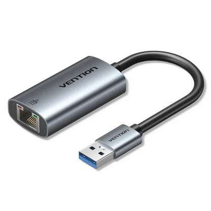 Vention USB-A / USB-C Male to RJ45 Gigabit Ethernet Adapter with Up to 1000Mbps Transmission Rate Speed, LED Light Indicators, Supports Windows Linux MacOS Android – Plug & Play for Smartphone, Laptop, Tablet, Computer PC Gaming Consoes