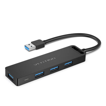 [CLEARANCE] Vention 4-Ports USB 3.0 Hub OTG Extension Charging Splitter with Power Supply, 0.15 meter USB Cable, 5Gbps Data High Speed for Laptop, MacBook, Chrome, Linux OS, Surface Pro, PC, USB Flash Drives, Mobile, PS4 | CHLHB