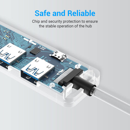 [CLEARANCE] Vention 4-Ports USB 3.0 Hub OTG Extension Charging Splitter with Power Supply, 0.15 meter USB Cable, 5Gbps Data High Speed for Laptop, MacBook, Chrome, Linux OS, Surface Pro, PC, USB Flash Drives, Mobile, PS4 | CHLHB