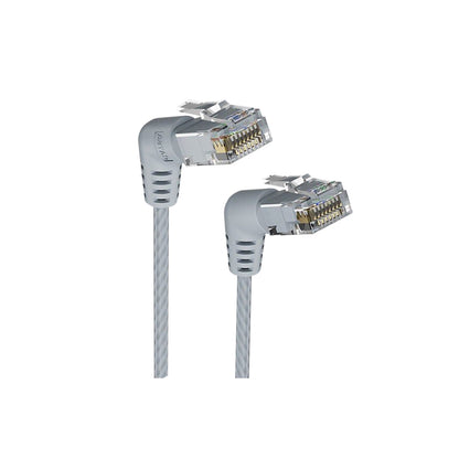 Vention 3m Cat6A UTP Patch Angled Ethernet LAN Cable 10Gbps High-Speed Network Data, 500MHz Bandwidth, Bend-Proof Rotating Connector, Gold-Plated Contacts for Home & Work Internet Connection, PC, Switch (Gray)