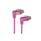 Vention 0.5m / 1m / 1.5m / 2m / 3m / 5m Cat6A UTP Patch Angled Ethernet LAN Cable 10Gbps High-Speed Network Data, 500MHz Bandwidth, Bend-Proof Rotating Connector, Gold-Plated Contacts for Home & Work Internet Connection, PC, Switch (Pink)
