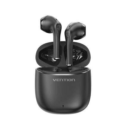 Vention ELF E02 TWS True Wireless Bluetooth 5.3 Earbuds Earphones with Touch Controls, USB-C Charging Cable, AAC/SBC Stereo, Mic Hi-Fi In-Ear Mini Headset, IPX4 Rating, Sweat & Weather Resistant (Black, White) NBGB0 NBGW0