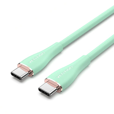 [CLEARANCE] Vention USB Type-C 2.0 5A Male to Male Fast Charging Data Cable 2 Meters with Nickel-Plated Connector 100W PD Power Delivery, 480Mbps Transfer Speed, Built-in E-Marker Chip and Flow Silicone Sheathing for Laptop Tablet Smartphones (Pink)
