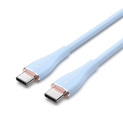[CLEARANCE] Vention USB Type-C 2.0 5A Male to Male Fast Charging Data Cable 2 Meters with Nickel-Plated Connector 100W PD Power Delivery, 480Mbps Transfer Speed, Built-in E-Marker Chip and Flow Silicone Sheathing for Laptop Tablet Smartphones (Pink)