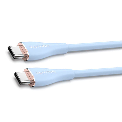 [CLEARANCE] Vention USB Type-C 2.0 5A Male to Male Fast Charging Data Cable 2 Meters with Nickel-Plated Connector 100W PD Power Delivery, 480Mbps Transfer Speed, Built-in E-Marker Chip and Flow Silicone Sheathing for Laptop Tablet Smartphones (Pink)