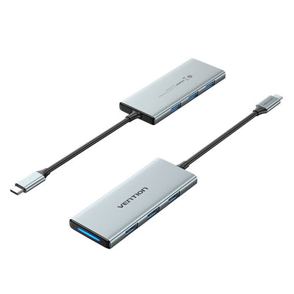 [CLEARANCE] Vention 7-in-1 USB-C to HDMI/USB3.0x3/SD/TF/PD Multiport Adapter Docking Station 4K 30Hz HD with 5Gbps Data High Speed, 100W PD Power Delivery for PC, Laptop, Computer, Projector | TOPHB