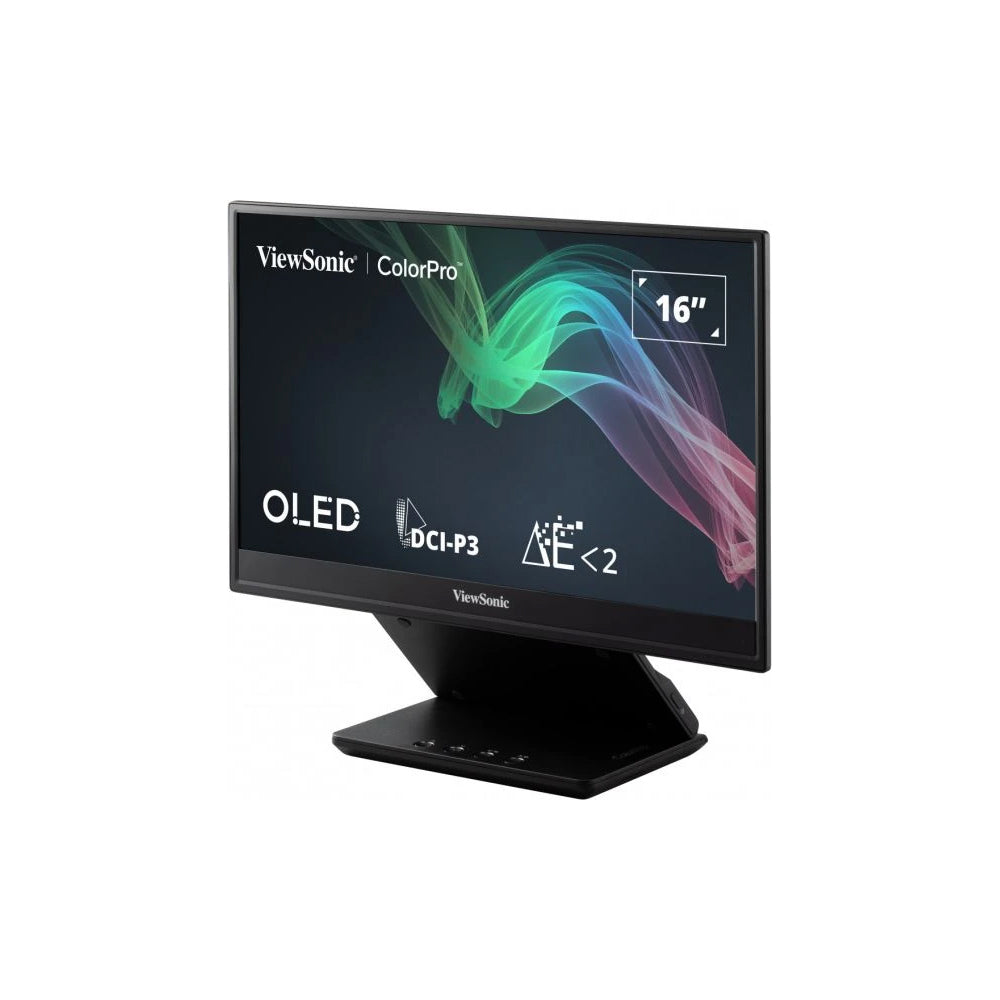 [CLEARANCE] ViewSonic VP16-OLED 15.5" FHD 60Hz Portable Display Monitor with USB-C, Micro-HDMI, 3.5mm Audio Jack, USB-C 40W PD Ports for Laptop, Camera, Camcorder, Portable Gaming Console, MacBook, etc. - Supports Windows & macOS