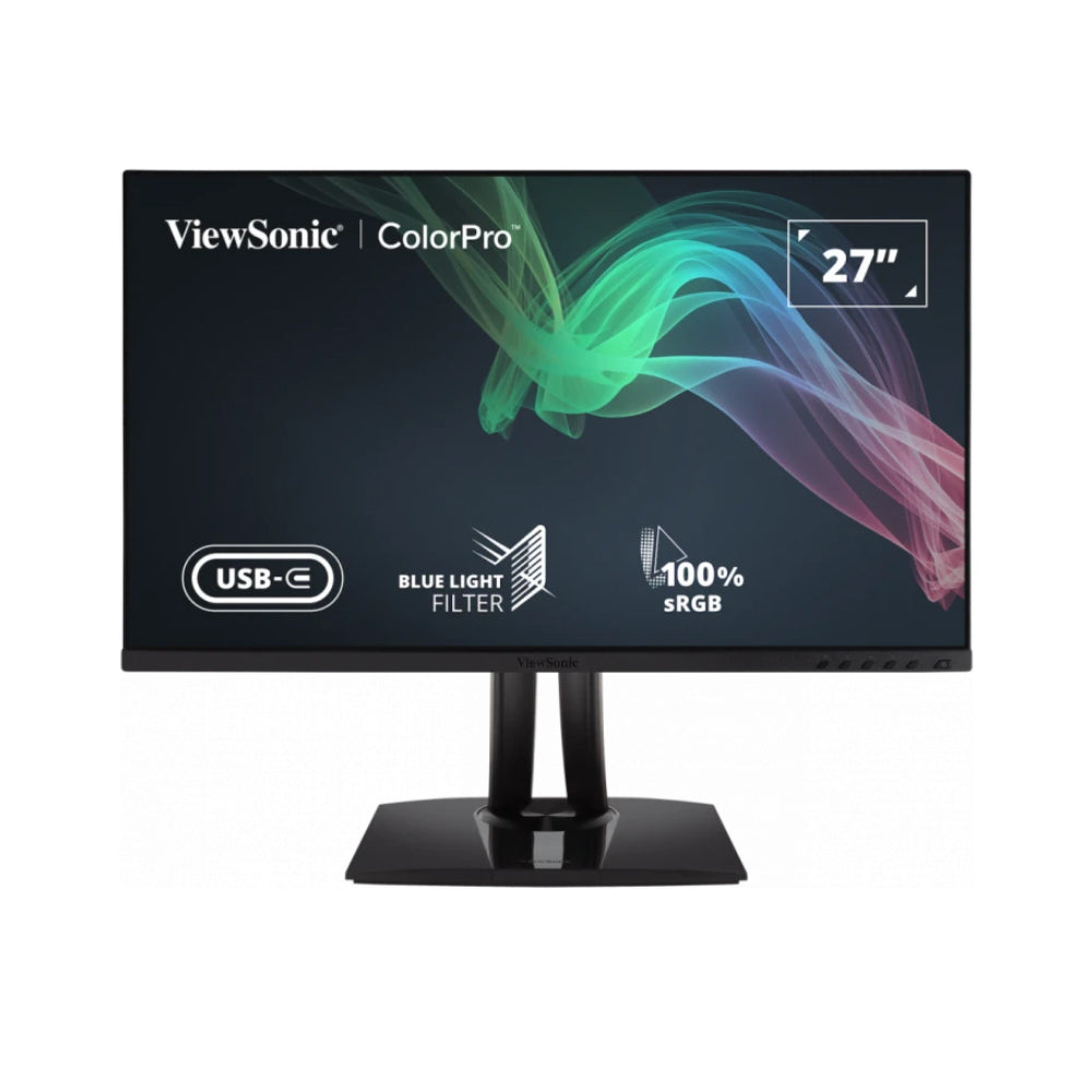 ViewSonic VP2756-2K ColorPro 27" QHD 60Hz IPS Display Monitor with Blue Light Filter, HDMI, DisplayPort, USB-A, USB-B, USB-C 60W PD Port for PC, Desktop Computer, Laptop, Gaming Console, etc. - Supports Windows & macOS
