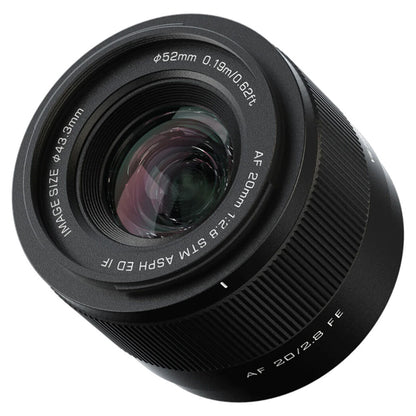 Viltrox AF 20mm f/2.8 FE Wide Angle Large Aperture STM Auto Focus Full Frame Prime Lens for Sony E-Mount Mirrorless Cameras | Black, White