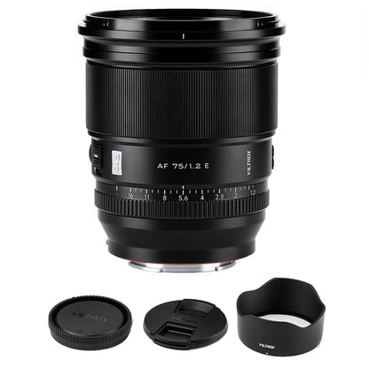Viltrox AF 75mm f/1.2 E Telephoto Prime Lens with APS-C Format, STM Autofocus Motor and AF/MF Switch for Sony E-Mount Mirrorless Cameras