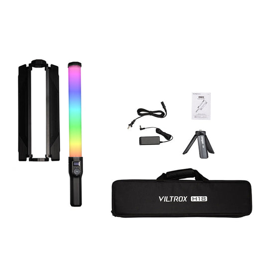 Viltrox H18 18W Double-Sided RGB LED Tube Light with One key Switch 26 FX Lighting Effects, 25000K to 68000K Bi-Color Temperature, Wireless APP Control and Remote for Video and Photography