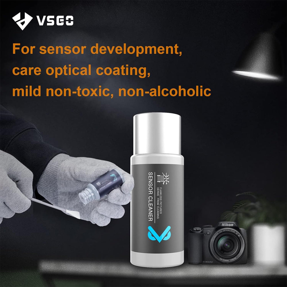 VSGO VS-S03-E Full Frame Camera Sensor Cleaning Kit with 12pcs Microfiber Cleaning Swab and Solution