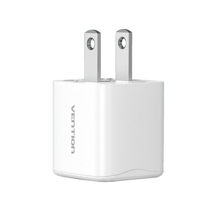 [CLEARANCE] Vention Ultramini 20W Travel Fast Wall Charger with USB-C PD Power Delivery and US Plug for Mobile Devices (White) FALW0-US