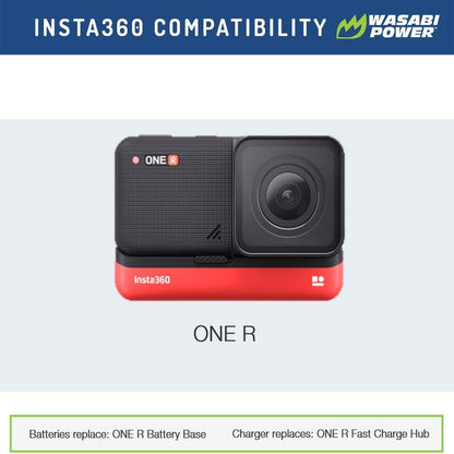 Wasabi Power Insta360 ONE R / ONE RS Action Camera Battery and Dual Charger Kit with Micro USB and Type-C Charging Ports, Spare for CINORBT/A