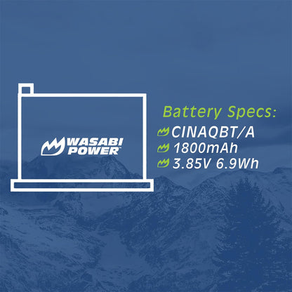 Wasabi Power Rechargeable Battery (2-Pack) 3.85V 1800mAh with USB Dual Charger Kit for Insta360 X3 Camera