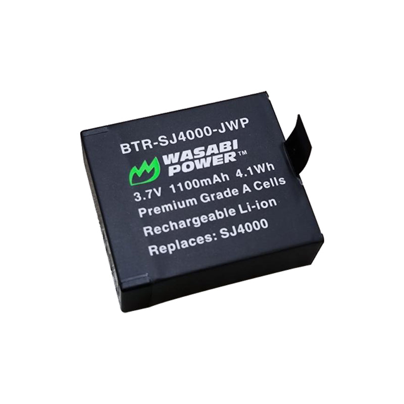 Wasabi Power SJCam (2 Pack) 3.7V 1100mAh Battery with USB Micro / Mini Dual Charger replaces GP137, PG900, PG1050 for SJ-4000 SJ5000, SJ6000 Action Camera