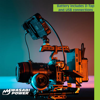 Wasabi Power BP95W 14.4V 6600mAh V-Mount Lithium-Ion Battery with Power Indicators, D-Tap and USB 2.1A Ports for Professional Blackmagic Ursa Mini and Epic Cinema Camera