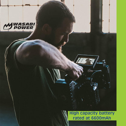 Wasabi Power BP95W 14.4V 6600mAh V-Mount Lithium-Ion Battery with Power Indicators, D-Tap and USB 2.1A Ports for Professional Blackmagic Ursa Mini and Epic Cinema Camera
