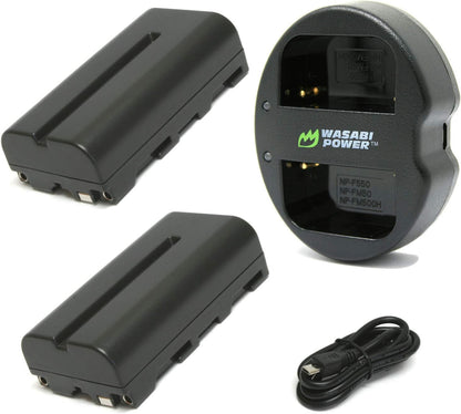 [CLEARANCE] Wasabi Power NP-F550 Dual Battery USB Charger with LCD Display for Select Sony L and M Series NP-F330, NP-F530, NP-F570 and HDR-AX2000, HDR-FX1 Digital Video Camera | LCH-DC-FM50