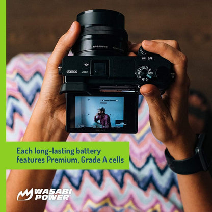 [CLEARANCE] Wasabi Power NP-F550 Dual Battery USB Charger with LCD Display for Select Sony L and M Series NP-F330, NP-F530, NP-F570 and HDR-AX2000, HDR-FX1 Digital Video Camera | LCH-DC-FM50
