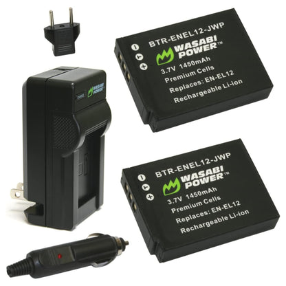 [CLEARANCE] Wasabi Power EN-EL12 Dual Battery USB Charger with Power Indicators for Select Nikon AW, Coolpix, Key Mission, P300 P310 P340, S31 S70 S610 S800c S9900s Digital Camera | LCH-DC-ENEL12