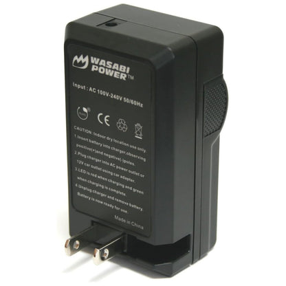 Wasabi Power (2-Pack) SONY NP-BY1 NPBY1 Battery and Charger with Fold Out US Plug, Car Charger and Euro Plug Adapter for Sony HDR-AZ1 Action Cam Mini Camera