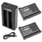 Wasabi Power Battery for Insta360 ONE X4 Action Camera (2380mAh) and Triple Charger Hub with USB Type-C Charging Cable | CINSBBMA