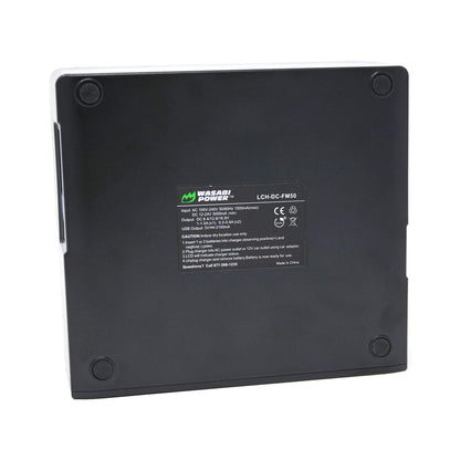 [CLEARANCE] Wasabi Power NP-F550 Dual Battery USB Charger with LCD Display for Select Sony L and M Series NP-F330, NP-F530, NP-F570 and HDR-AX2000, HDR-FX1 Digital Video Camera | LCH-DC-FM50