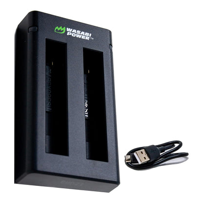 Wasabi Power Rechargeable Battery (2-Pack) 3.85V 1800mAh with USB Dual Charger Kit for Insta360 X3 Camera