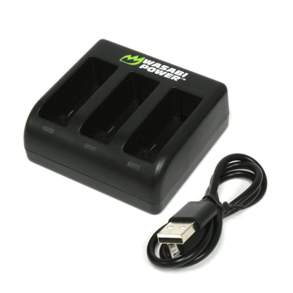 Wasabi Power (2 Pack) 3.85V 1730mAh Battery and Dual / Triple USB Charger Kit with Power Indicators, USB Micro and Type-C Ports for GoPro HERO 9 10 11 12 and Black Action Camera