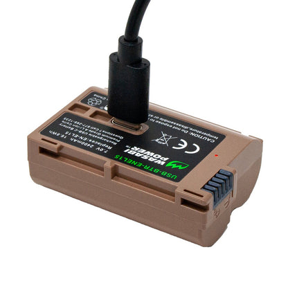 [CLEARANCE] Wasabi Power EN-EL15 Type 7.2V 2400mAh Lithium-Ion Battery ENEL15, EN-EL15a, EN-EL15b, EN-EL15c with Direct USB Type-C Fast Charging Port for Nikon DSLR 1 V1, D500 D600 D750 D800E D7000 and Z5 Z6 Z6II Z7 Z7II Z8 Mirrorless Camera