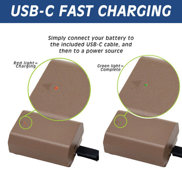 [CLEARANCE] Wasabi Power SONY NP-FZ100 NPFZ100 Battery with USB Type C Fast Direct Charging for Sony Alpha a1, a7 III, a7 IV, a7C II, a7CR, a7R III, a7R V, a7S III, a9 II, a6600, a6700, FX3, FX30, and ZV-E1 Digital Camera