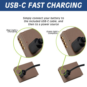 [CLEARANCE] Wasabi Power Canon LP-E10 LPE10 Battery with USB Type C Fast Direct Charging for Canon EOS 4000D 3000D 2000D 1500D 1300D 1200D 1100D, Rebel T100 T7 T6 T5 T3, Kiss X90 X80 X70 X50 DSLR Camera