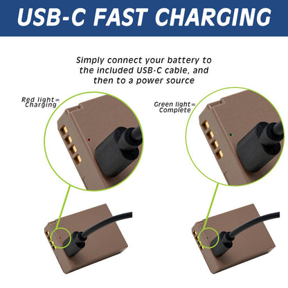 [CLEARANCE] Wasabi Power Canon LP-E10 LPE10 Battery with USB Type C Fast Direct Charging for Canon EOS 4000D 3000D 2000D 1500D 1300D 1200D 1100D, Rebel T100 T7 T6 T5 T3, Kiss X90 X80 X70 X50 DSLR Camera